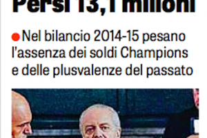 Il Napoli certifica il rosso di bilancio (dopo otto anni di utili) e nel cda entra anche il primogenito Luigi De Laurentiis item-thumbnail