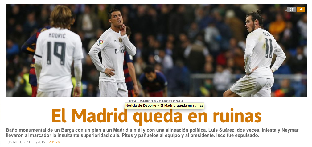 Il Barcellona dilaga a Madrid: 4-0. Benitez schiera la formazione voluta da Perez e spogliatoio e il Real sparisce dal campo Il Barcellona dilaga a Madrid: 4-0. Benitez schiera la formazione voluta da Perez e spogliatoio e il Real sparisce dal campo