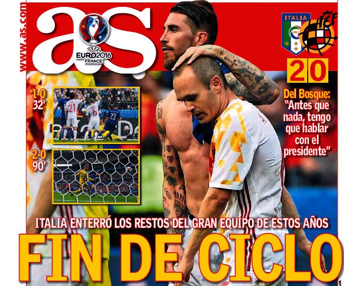‘Fin de ciclo’: come i giornali spagnoli reagiscono alla sconfitta contro l’Italia