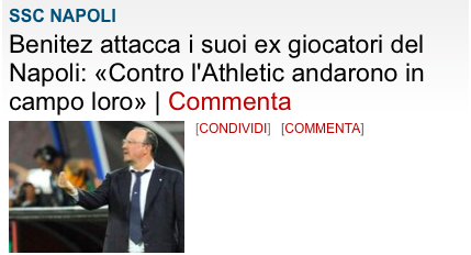 Il Mattino prima monta il caso Benitez su una bugia e poi definisce penoso lo spagnolo Il Mattino prima monta il caso Benitez su una bugia e poi definisce penoso lo spagnolo
