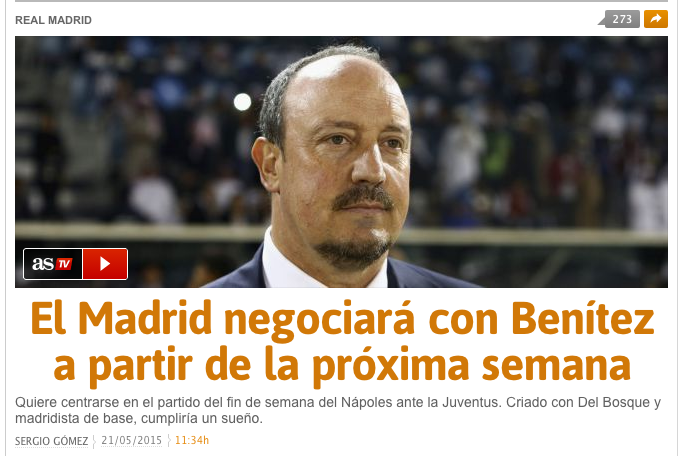 Benitez al Real? Per la stampa straniera e di Madrid è troppo difensivista, controcultural per i blancos. Ma c’è chi lo difende