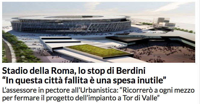 Berdini, futuro assessore all’Urbanistica di Roma, boccia il nuovo stadio di Pallotta: «Non serve»