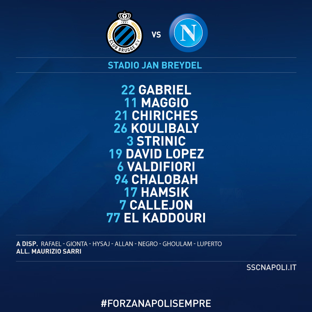 Bruges-Napoli: non gioca Insigne, c’è Chalobah Bruges-Napoli: non gioca Insigne, c’è Chalobah