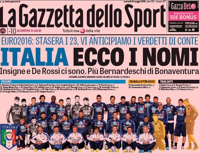 Italia, i 23 di Conte per l’Europeo secondo Corsport e Gazzetta: ci sono Insigne e Jorginho