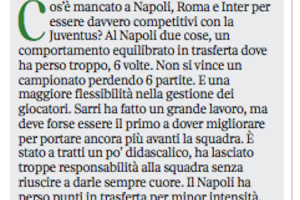 Sconcerti: «Sarri sia più flessibile nella gestione della rosa. E troppe energie spese nel vittimismo» item-thumbnail