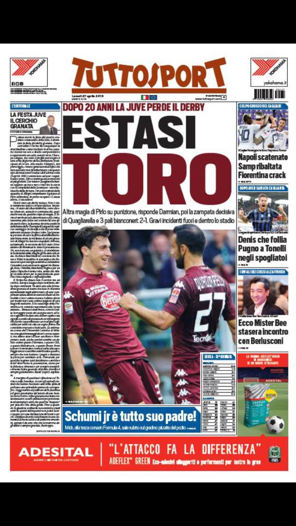 Tuttosport vara il giornalismo che elimina l’ansia. La guerriglia a Torino? Leggi la prima pagina e non te ne accorgi