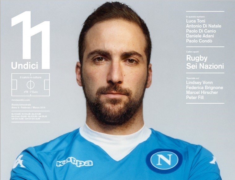 Higuain in copertina a Rivista Undici: «Sarri è come mio padre, non guardo molto calcio in tv»