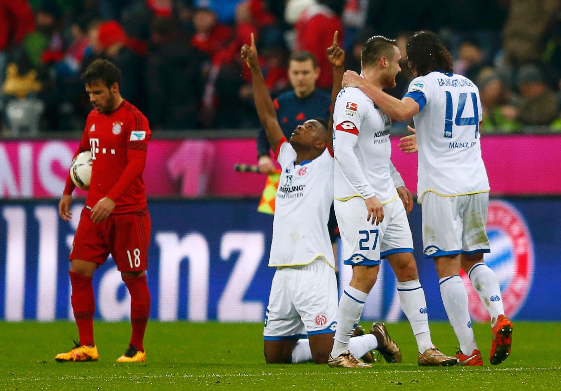 Il Mainz vince 2-1 in casa del Bayern di Guardiola e riapre la Bundesliga