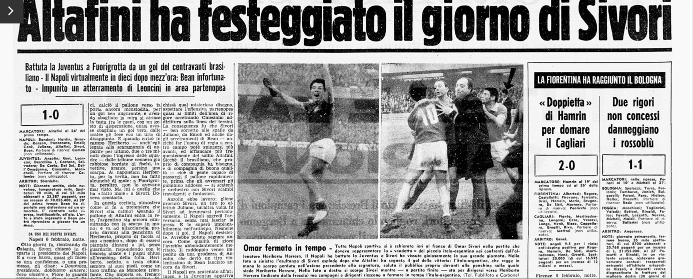 Cinquant’anni fa la rivincita di Sivori su Heriberto Herrera in un Napoli-Juventus 1-0 (raccontato da Gino Palumbo)