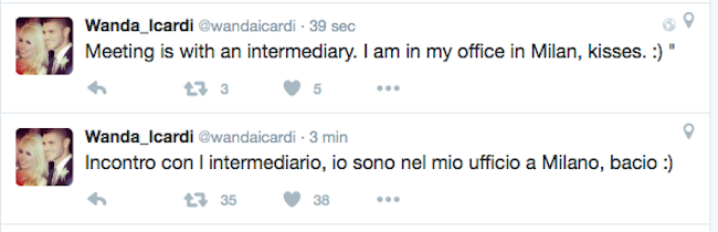 Wanda Nara su Twitter conferma l’incontro del Napoli per Icardi