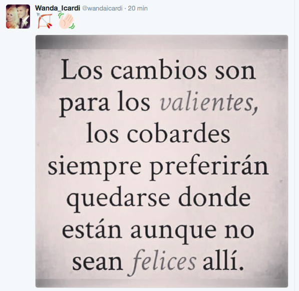 Silenzio, twitta Wanda Nara Silenzio, twitta Wanda Nara