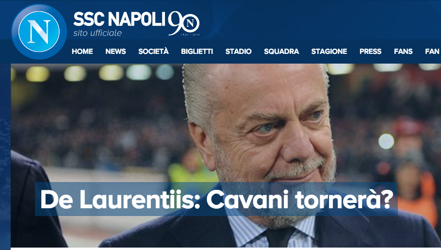 Che cosa ha voluto dire De Laurentiis con il comunicato su Cavani