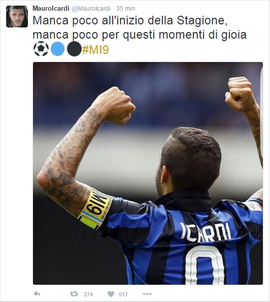 Due tweet e uno status fanno una prova: Icardi resta all’Inter Due tweet e uno status fanno una prova: Icardi resta all’Inter