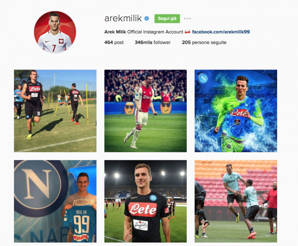 Le vite social dei calciatori del Napoli: Mertens, Reina, Milik i più seguiti, Insigne è a-social