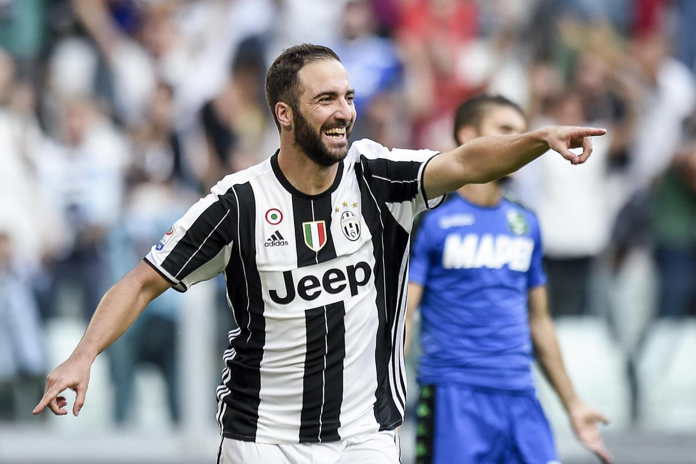 Juventus-Sassuolo 3-1: doppietta di Higuain, bianconeri a punteggio pieno