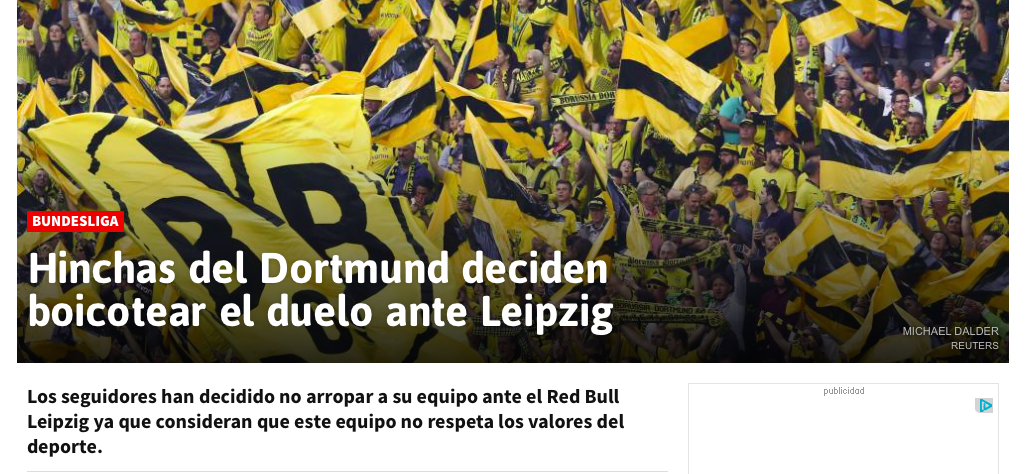 I tifosi del Dortmund protestano contro la Red Bull e non seguono la squadra a Lipsia