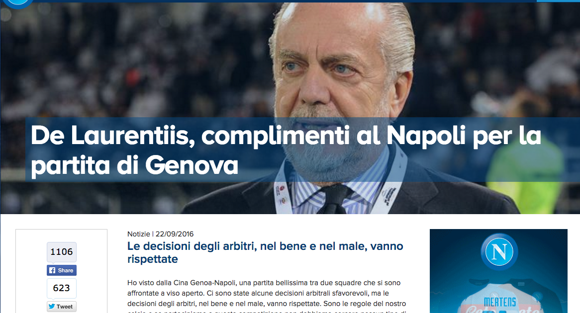 De Laurentiis: «Spesi 128 milioni per dare a Sarri e ai napoletani una squadra competitiva» De Laurentiis: «Spesi 128 milioni per dare a Sarri e ai napoletani una squadra competitiva»