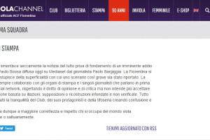 La Fiorentina contro Bargiggia per il caso-Sousa: «Illazioni, ricostruzioni non verificate» item-thumbnail