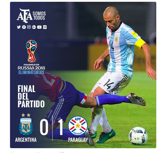 L’Argentina perde in casa col Paraguay 1-0, Mondiali a rischio L’Argentina perde in casa col Paraguay 1-0, Mondiali a rischio