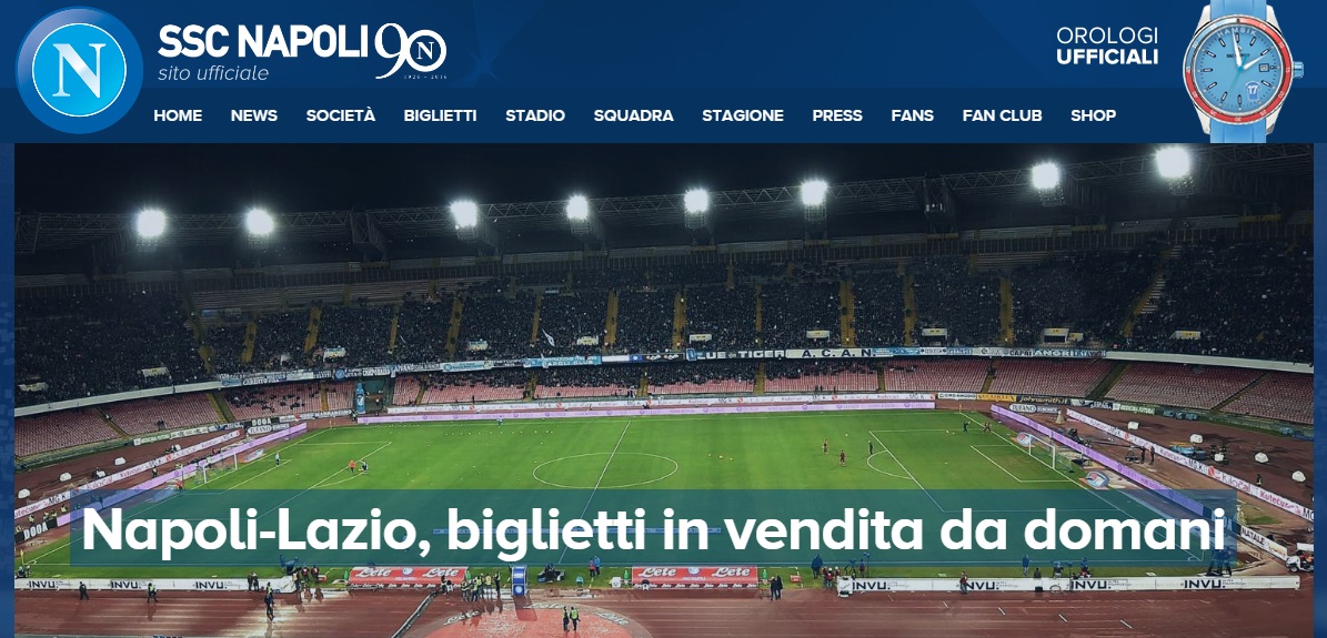 I biglietti per Napoli-Lazio: curve a 18 euro, distinti a 25 I biglietti per Napoli-Lazio: curve a 18 euro, distinti a 25