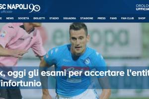 La nota ufficiale del Napoli sull’infortunio di Milik: «Oggi gli esami diagnostici» item-thumbnail