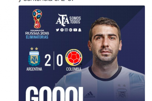 Pratto gioca al posto di Higuain e segna. Grande Messi. Argentina-Colombia 3-0 item-thumbnail