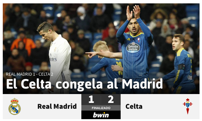Il Real Madrid perde anche in Coppa del Re (contro il Celta in casa)