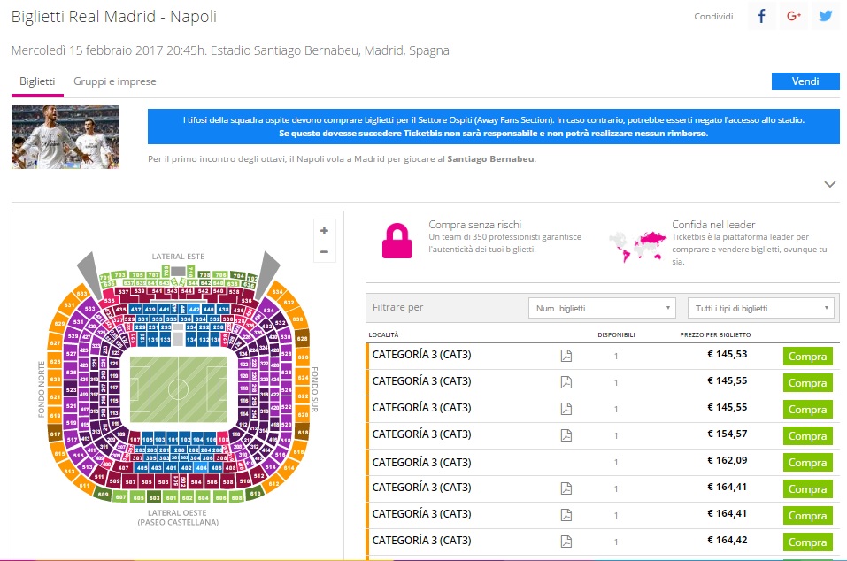 I prezzi spropositati su Viagogo e Ticketbis: esistono da sempre, non solo per il Napoli