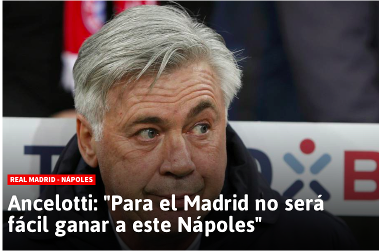 “Attento Real, il Napoli è fortissimo”, l’intervista di Ancelotti ripresa in Spagna