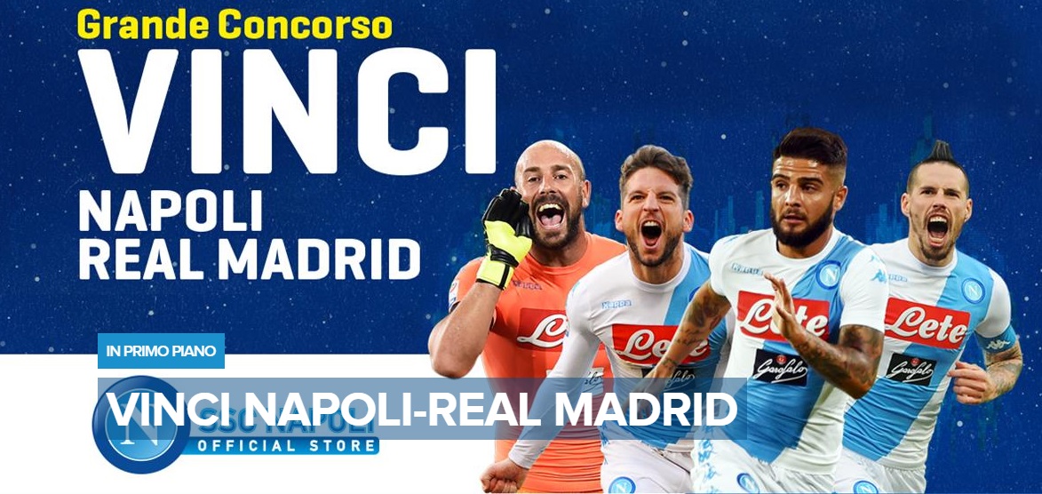 Un’estrazione di venti biglietti per Napoli-Real Madrid tra i clienti degli store ufficiali
