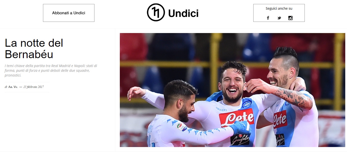 Il Napolista, ospite di Rivista Undici, presenta Real Madrid-Napoli Il Napolista, ospite di Rivista Undici, presenta Real Madrid-Napoli