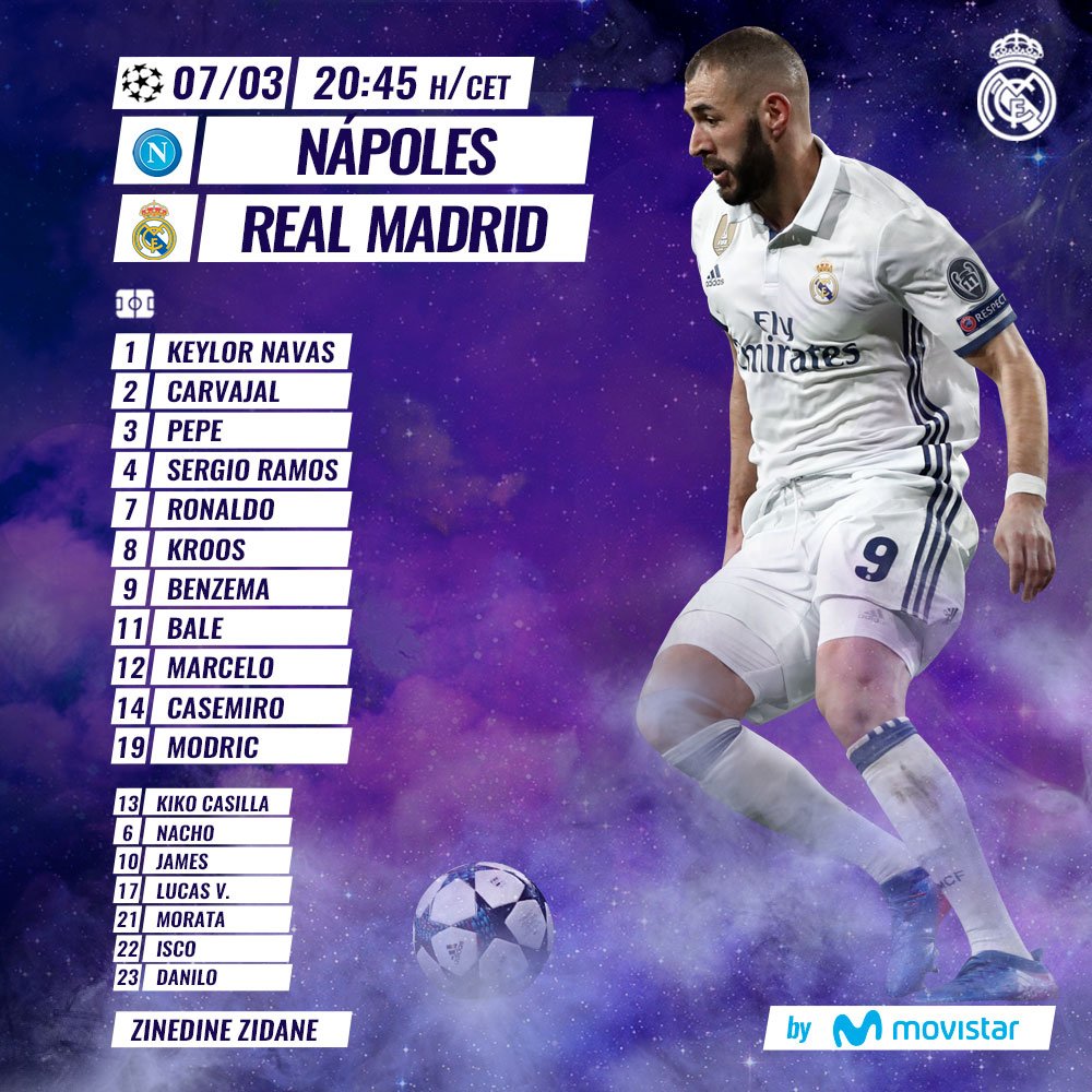 Napoli-Real Madrid, la formazione dei Blancos: Zidane lancia la Bbc