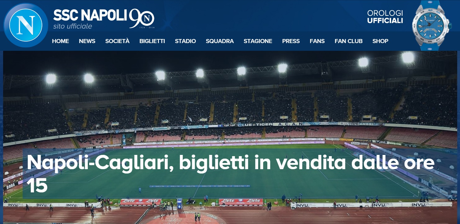 Napoli-Cagliari, biglietti in vendita: le Curve a 8 euro, 20 euro per i distinti Napoli-Cagliari, biglietti in vendita: le Curve a 8 euro, 20 euro per i distinti