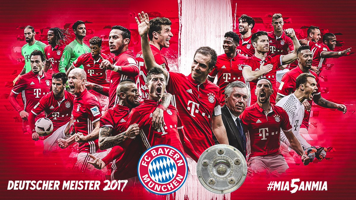 Il Bayern Monaco vince la sua 27esimo Bundesliga. Ancelotti vince il quarto campionato diverso Il Bayern Monaco vince la sua 27esimo Bundesliga. Ancelotti vince il quarto campionato diverso