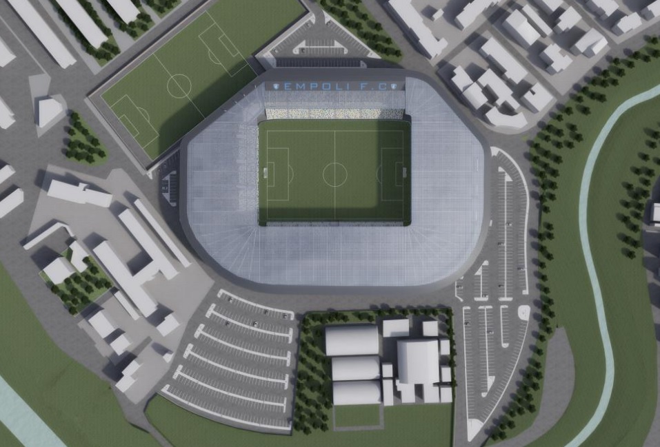 L’Empoli presenta il nuovo stadio Castellani: 20mila posti e spalti più vicini al campo