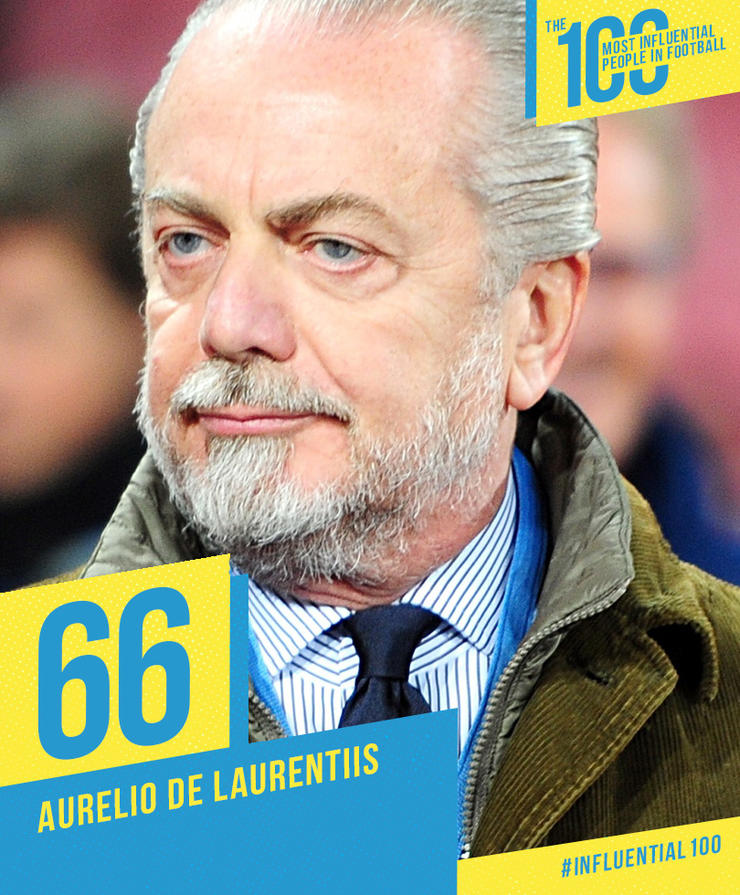 Per FourFourTwo, De Laurentiis è la 66esima persona più influente nel mondo del calcio Per FourFourTwo, De Laurentiis è la 66esima persona più influente nel mondo del calcio