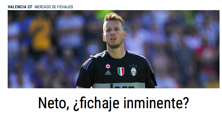 Neto al Valencia? Sarebbe una buona notizia, ma non è ufficiale Neto al Valencia? Sarebbe una buona notizia, ma non è ufficiale