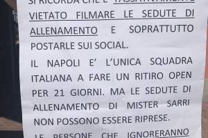 Il Napoli vieta la ripresa video e le dirette social degli allenamenti di Dimaro item-thumbnail