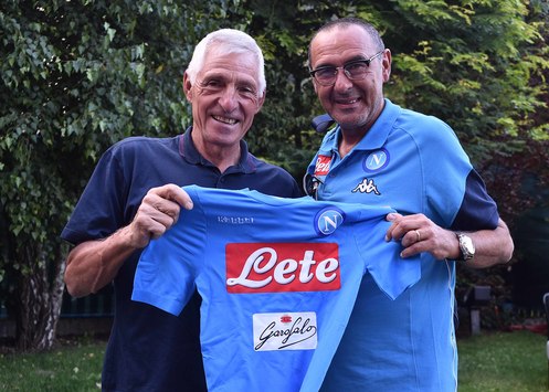 Sarri incontra il suo idolo Moser Sarri incontra il suo idolo Moser
