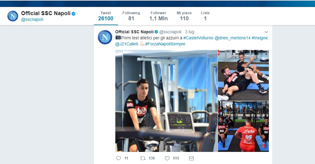 Il Napoli e la sua piccola grande svolta sui social network (da qualche mese)