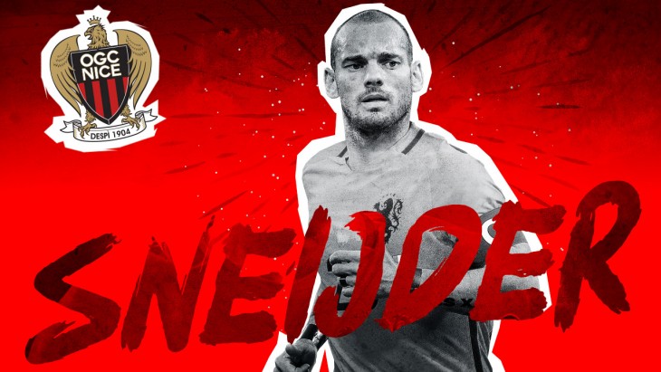 Nizza, ufficiale l’arrivo di Sneijder: indosserà la numero 10