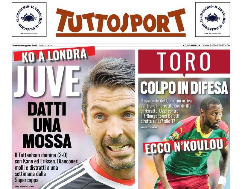 Ora la Juventus ha un po’ di paura, Tuttosport: «Serve una riflessione a tutti i livelli»