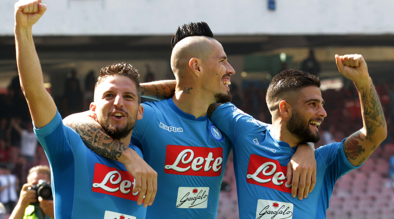 Il Napoli fa 10 su 11, Hamsik a due gol da Maradona