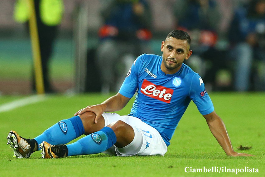 Napoli, infortunio per Ghoulam: si sospetta la frattura della rotula del ginocchio destro