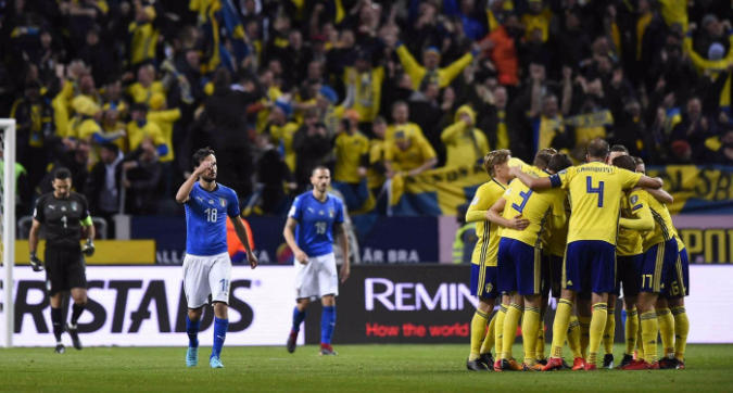 Svezia-Italia 1-0, notte da incubo a Stoccolma: gol di Johansson, Ventura rischia