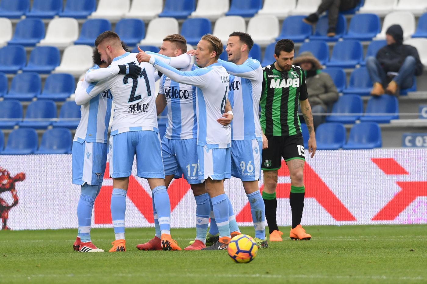 Il Sassuolo perde con la Lazio (0-3) ed è praticamente in zona retrocessione