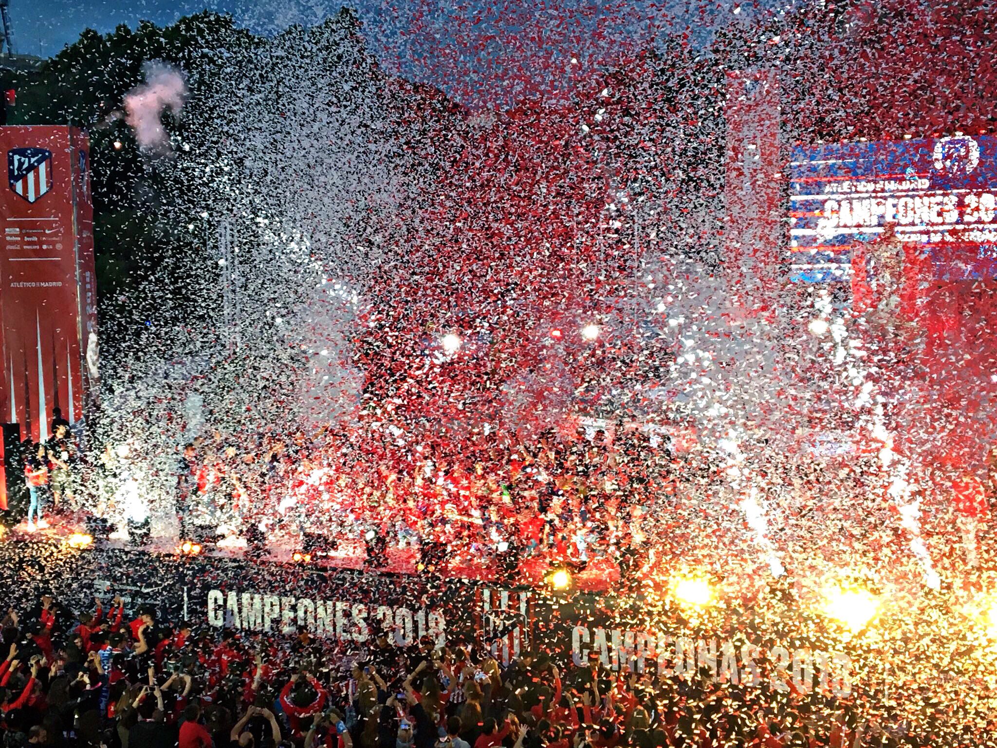 La grande festa dell’Atletico Madrid per la vittoria dell’Europa League La grande festa dell’Atletico Madrid per la vittoria dell’Europa League