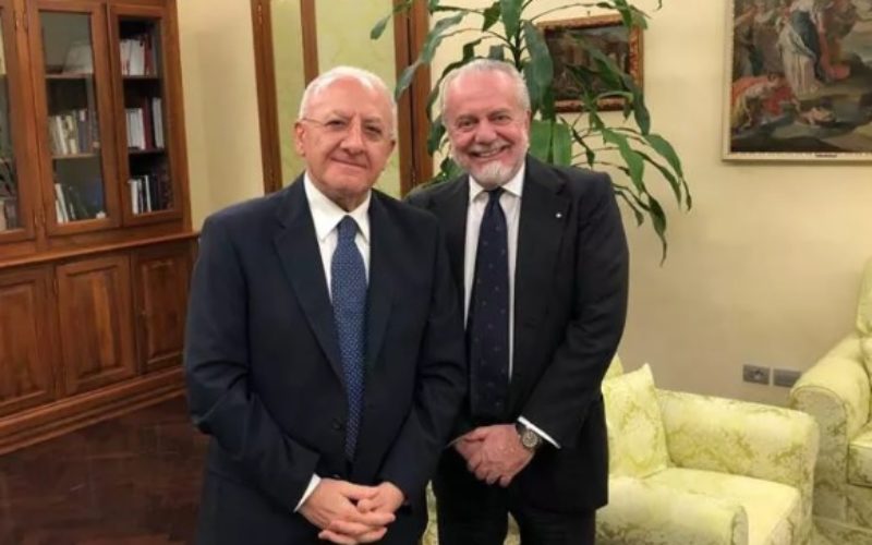 De Laurentiis in Regione, altri 20 milioni per i lavori al San Paolo