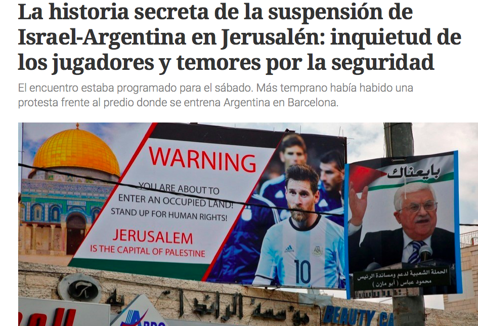 L’Argentina rinuncia all’amichevole in Israele: «Troppo pericoloso»