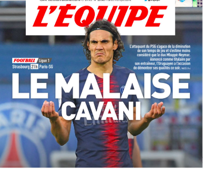 “Malessere Cavani”: L’Equipe e i tormenti di Edinson col Psg “Malessere Cavani”: L’Equipe e i tormenti di Edinson col Psg